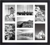 🖼️ golden state art 13.7x15.7 black wood collage frame - real glass, white displays - fits (7) 4x6 pictures логотип