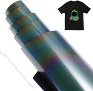 🌈 gorgeous rainbow htv vinyl for t-shirts - reflective heat transfer vinyl (12"x40") - enhance your seo! logo