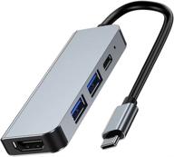 🔌 qces usb c hub - hdmi multiport adapter with 4k display, 100w pd charging, usb 3.0 port - samsung dex galaxy s21/s20/note10/tab s4, macbook pro/air, ipad pro compatible - gray логотип