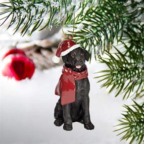 img 2 attached to 🎄 Очаровательный новогодний орнамент Black Labrador Retriever Design Toscano: Цените праздничные моменты этого праздничного сезона с этой радостной трехдюймовой елочной игрушкой полноцветного рождественского дерева, новогодним украшением.