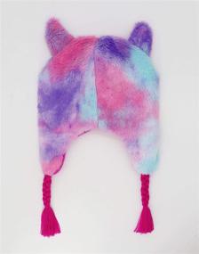 img 2 attached to Rainbow Fluffy Unicorn Beanie Earflap Girls' Accessories and Cold Weather