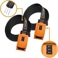 🔒 onefeng sports 800lbs lockable tie down straps with 3-digit password buckle - keep your kayak, surfboard, paddleboard, and canoe secure - includes 3 steel cables - 1.5" width - 2 pack, each strap 10ft logo