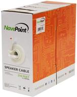 🔊 navepoint 250 футов cl2 12/2 awg 2 проводника белый кабель для аудио-динамиков в стену логотип