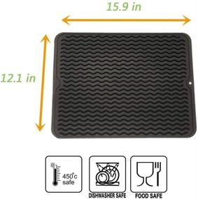 img 1 attached to 🧼 Efficient Silicone Dish Drying Mat with Raised Channels for Faster Drying and FREE Extra-Long Dishwashing Gloves - Promoting a Healthy Home