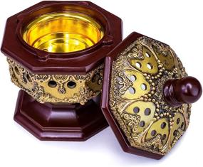 img 2 attached to Bakhoor Burner for Incense Resin with Frankincense - Premium Octagon Design in Bronze for a Luxurious Experience