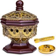 bakhoor burner for incense resin with frankincense - premium octagon design in bronze for a luxurious experience логотип