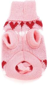 img 1 attached to ❤️ Chic XX-Small Pink/Red Heart Printed Ribbed Hem Pet Dog Cat Knitwear Sweater: Uxcell Product