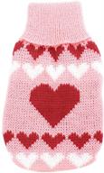 ❤️ chic xx-small pink/red heart printed ribbed hem pet dog cat knitwear sweater: uxcell product logo