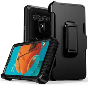 img 4 attached to 📱 Rugged Armor Case with Belt Clip: LG K51, Q51, Reflect - Heavy Duty Shockproof Protection (Black)