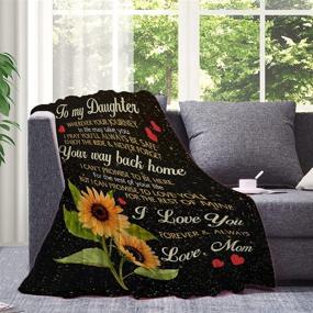 img 2 attached to 🌻 Sunflower Love Letter to My Daughter Fleece Flannel Throw Blanket - Super Soft Bedding Quilt Home Decor- Inspirational Daughter Gift from Mom - 60"x50" Blanket