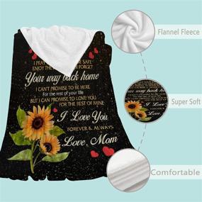 img 3 attached to 🌻 Sunflower Love Letter to My Daughter Fleece Flannel Throw Blanket - Super Soft Bedding Quilt Home Decor- Inspirational Daughter Gift from Mom - 60"x50" Blanket