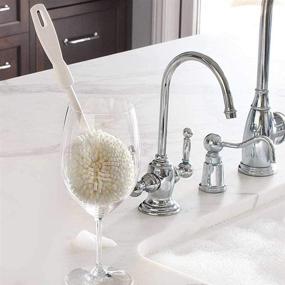 img 2 attached to 🍷 FryOilSaver Co B232, Wine Glass Cleaning Brush, Foam Goblet Brush for Wide Neck Glasses, Soft Non-Scratch Foam Bristles, Dishwasher Safe