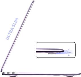 img 2 attached to 💜 B BELK MacBook Air 13 inch Case 2021 2020 2019 2018 Release A2337 M1 A2179 A1932 | Clear Plastic Laptop Hard Shell Case + Keyboard Cover + Screen Protector - Transparent Purple