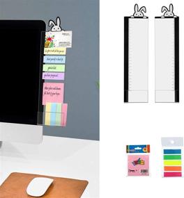 img 1 attached to 📝 MEGREZ Transparent Acrylic Monitor Memo Board - Stick Notes & Messages, Set of 2 Panels (Left & Right) with Rabbit Design