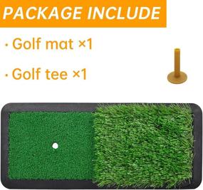 img 1 attached to Indoor Golf Mat with Tee and Stakes - Premium Turf Practice Training Mat for Backyard and Driving Range