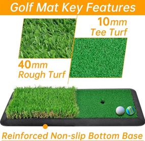 img 3 attached to Indoor Golf Mat with Tee and Stakes - Premium Turf Practice Training Mat for Backyard and Driving Range