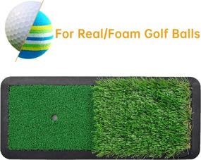 img 2 attached to Indoor Golf Mat with Tee and Stakes - Premium Turf Practice Training Mat for Backyard and Driving Range