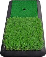 indoor golf mat with tee and stakes - premium turf practice training mat for backyard and driving range logo