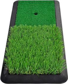 img 4 attached to Indoor Golf Mat with Tee and Stakes - Premium Turf Practice Training Mat for Backyard and Driving Range