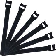 🔗 attmu 50 pcs reusable fastening cable ties: secure and organize cords with microfiber cloth 6-inch hook and loop, black logo