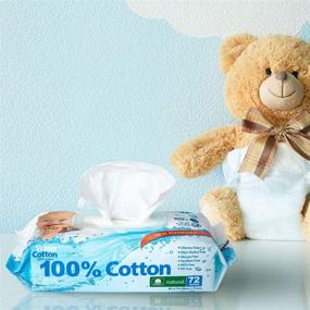 img 1 attached to 🌱 Biodegradable WaterCotton Baby Wipes: 100% Cotton, 72 wipes, Sensitive & Safe for Baby | Enriched with Sweet Almond Oil & Panthenol