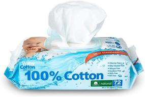 img 4 attached to 🌱 Biodegradable WaterCotton Baby Wipes: 100% Cotton, 72 wipes, Sensitive & Safe for Baby | Enriched with Sweet Almond Oil & Panthenol