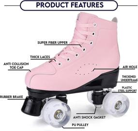 img 1 attached to 👟 B-Skates Roller Skates for Women: Stylish Leather Rollerskates with Flash Wheel and Bag - Perfect for Beginner Ladies