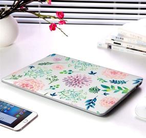 img 1 attached to HRH Hand-Painted Flowers Clear Glossy Design Laptop Body Shell Protective PC Hard Case For MacBook Air 13
