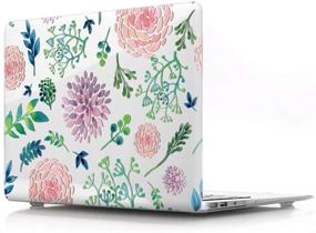 img 4 attached to HRH Hand-Painted Flowers Clear Glossy Design Laptop Body Shell Protective PC Hard Case For MacBook Air 13