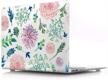 hrh hand-painted flowers clear glossy design laptop body shell protective pc hard case for macbook air 13 logo