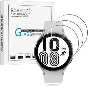 img 4 attached to 📱 Orzero Закаленное стекло защитный экран (3 шт.) для Samsung Galaxy Watch 4 44 мм - высокое разрешение, 2.5D дуги кромок, защита от царапин, без пузырей [пожизненная замена]