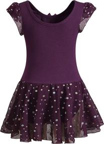 img 3 attached to 💃 DANSHOW Glitter Leotards for Girls - Ballet Dance Dress with Tutu Skirt and Petal Sleeves