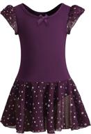 💃 danshow glitter leotards for girls - ballet dance dress with tutu skirt and petal sleeves logo