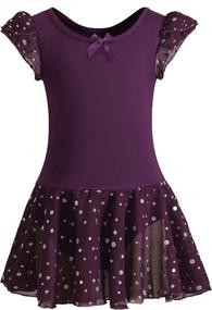 img 4 attached to 💃 DANSHOW Glitter Leotards for Girls - Ballet Dance Dress with Tutu Skirt and Petal Sleeves