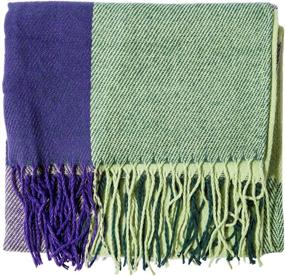 img 3 attached to Womens Blanket Chunky Oversized Tartan Women's Accessories for Scarves & Wraps