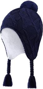 img 4 attached to 🧢 Connectyle Girls Beanie Sherpa Winter Hat & Cap Accessories for Boys