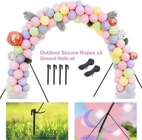 img 3 attached to 🎈 Fuzaws Balloon Arch Kit - Adjustable 9FT Tall & 10Ft Wide Balloon Arch Stand with Fillable Bases, Water Bag, 50 Balloon Clips, and Accessories for Weddings, Baby Showers, Graduations, Christmas Party Decorations