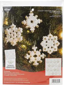 img 4 attached to 🎄 Bucilla Elegant Christmas Snowflakes Felt Applique Ornament Kit - 16 Piece: Add Festive Elegance to Your Christmas Decor!