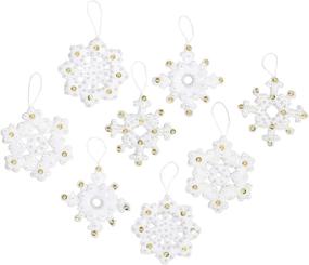 img 3 attached to 🎄 Bucilla Elegant Christmas Snowflakes Felt Applique Ornament Kit - 16 Piece: Add Festive Elegance to Your Christmas Decor!