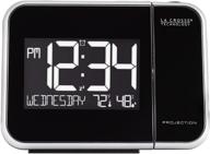 🕒 la crosse technology 616-1412 projection alarm clock with indoor temperature, compact size, black logo