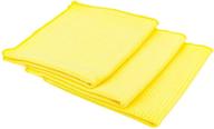 🧽 the rag company - high-performance waffle weave microfiber towels for detailing, window/glass, drying, wax & polish - lint-free, streak-free, 370gsm, 16in x 16in, yellow (3-pack) logo