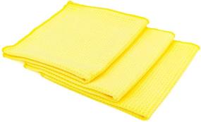 img 4 attached to 🧽 The Rag Company - High-Performance Waffle Weave Microfiber Towels for Detailing, Window/Glass, Drying, Wax & Polish - Lint-Free, Streak-Free, 370gsm, 16in x 16in, Yellow (3-Pack)