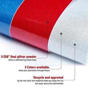 img 3 attached to Khava Vinyl Sheets - 24 Pack Self Adhesive Permanent Vinyl In Assorted July 4Th Colors Glitter Finishes