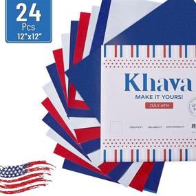 img 4 attached to Khava Vinyl Sheets - 24 Pack Self Adhesive Permanent Vinyl In Assorted July 4Th Colors Glitter Finishes