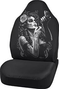 img 1 attached to 🚗 Upgrade Your Ride with Bell Automotive's David Gonzales Universal Bucket Seat Cover, Featuring Skin Deep Design!