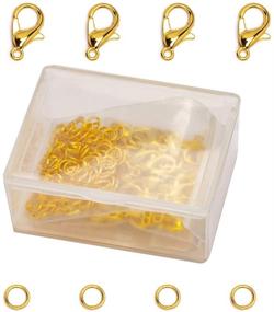 img 4 attached to 🦞 360 pcs Lobster Claw Clasps Kit for Jewelry Making Supplies in Gold - Tiparts Jewelry Lobster Clasps with Open Jump Rings (Clasp: 10x5mm + Ring: 0.5x4mm)