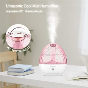 img 1 attached to 🌬️ ETL Approved Cool Mist Humidifier for Baby Bedroom - Super Quiet High-Low Mist, Waterless Auto-Off, 2L Capacity, Filterless & Night Light - Ideal Home and Office Humidifiers