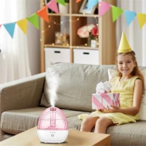 img 2 attached to 🌬️ ETL Approved Cool Mist Humidifier for Baby Bedroom - Super Quiet High-Low Mist, Waterless Auto-Off, 2L Capacity, Filterless & Night Light - Ideal Home and Office Humidifiers