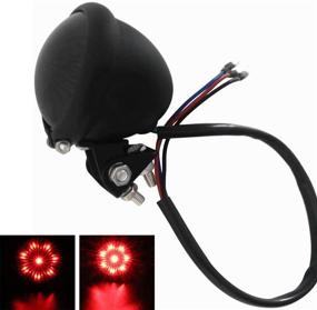 img 4 attached to FATECIM Motorcycle Tail Rear Bates Style LED Taillight Brake Light for Harley Chopper Bobber Cafe Racer - Black/Smoke