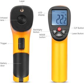 img 3 attached to 🌡️ Temperature Gun IR Infrared Thermometer: Accurate Non-Contact Digital Tool with Laser Sight & LCD Display - Instant Read Handheld Device